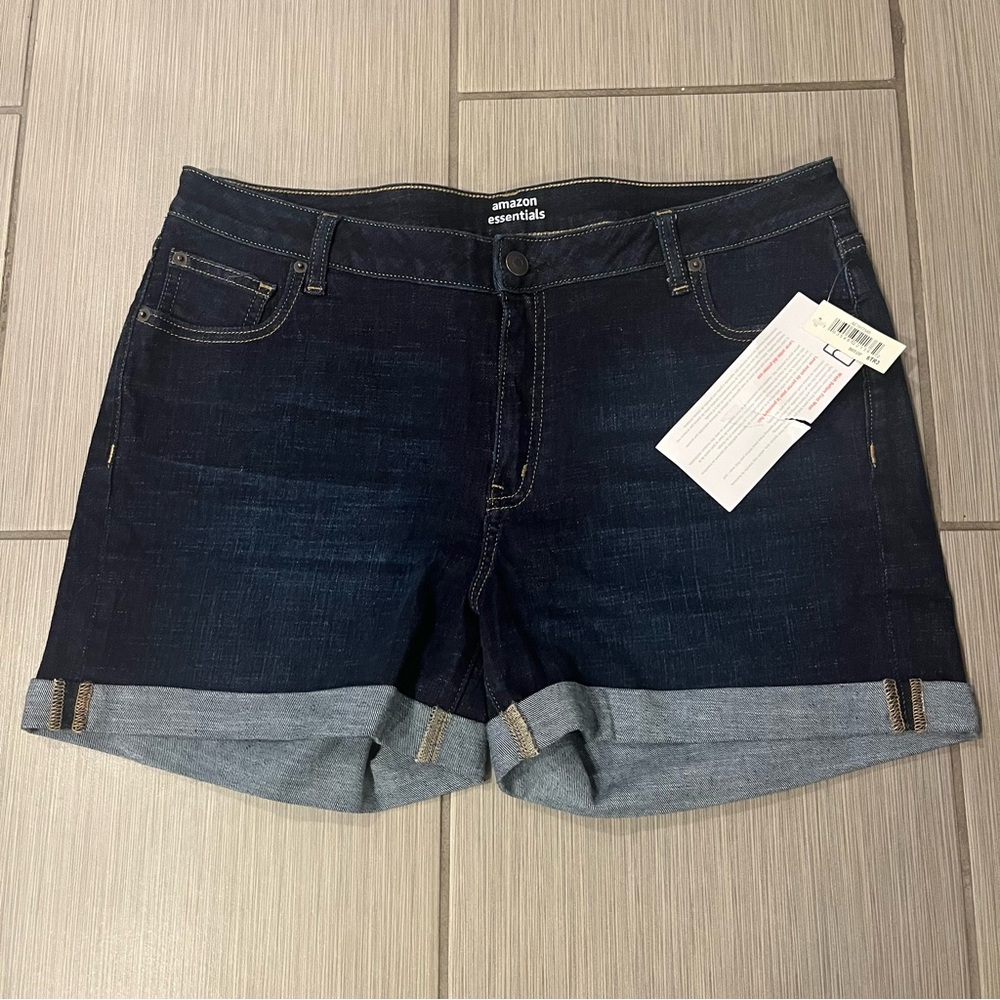 Amazon Essentials Women's Dark Blue Denim Shorts